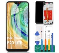 SRJTEK Para Huawei P20 Lite 2018 Pantalla LCD para Huawei Nova 3e Reemplazo de pantalla para Huawei P20 Lite Pantalla táctil CLT-L29 Kit de reparación de digitalizador (negro, con marco)