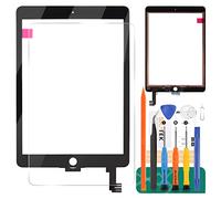 SRJTEK para iPad Air 2 2ª generación 9.7 A1566 A1567 Kit de reemplazo de pantalla táctil, digitalizador táctil, piezas de reparación de cristal (sin LCD, sin instrucciones), incluye vidrio templado