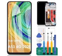 SRJTEK Para Oppo A53 4G Reemplazo de pantalla para Oppo A53S 4G Pantalla LCD Para Oppo A32 Asamblea Digitalizador Para Oppo A33 2020 Kits de reparación de pantalla táctil (Negro, Con Marco)