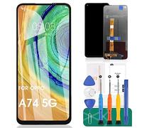 SRJTEK para OPPO A74 5G Pantalla LCD para OPPO A54 5G Pantalla de Repuesto para OPPO A74 5G Pantalla táctil CPH2197 Conjunto digitalizador CPH2195 Kit de reparación(Negro)
