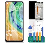 SRJTEK Para Oppo A76 Pantalla LCD Para Oppo A36 Reemplazo De Pantalla Para Oppo A76 Pantalla Táctil Para Oppo A76 Digitalizador Asamblea CPH2375 PESM10 Kits de Reparación (Negro, Con Marco)
