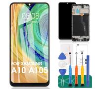 SRJTEK Para Samsung Galaxy A10 Pantalla LCD A10 Pantalla de Repuesto A105 Pantalla Táctil Conjunto Digitalizador SM-A105F, SM-A105G, SM-A105M con Marco (Versión de Doble Tarjeta)