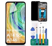 SRJTEK para Samsung Galaxy A14 5G Pantalla LCD para Samsung A14 Pantalla de Repuesto para Galaxy A14 Touch Digitizer A146U/A146P Reparación Kits con Marco(Negro，No para SM-A146B)