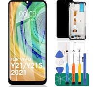 SRJTEK Para Vivo Y21 Y21S V2111 V2110 Pantalla LCD Reemplazo de digitalizador táctil Kit de piezas de reparación con marco (negro