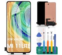 SRJTEK Para Xiaomi 11 Lite 5G NE Pantalla LCD de repuesto para Xiaomi 11 Lite 5G NE, digitalizador de pantalla táctil 2107113SG (negro)