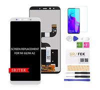 SRJTEK Para XIAOMI Mi A2 Reemplazo De Pantalla LCD De 5.99 ", (NO AMOLADO) para XIAOMI Mi A2 / Mi 6X Kits De Ensamblaje De Vidrio Digitalizador De Pantalla Táctil, Incluye Vidrio Templado (Blanco)