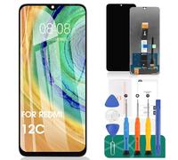 SRJTEK Para Xiaomi Redmi 12C Pantalla LCD Para Xiaomi Redmi 12C Reemplazo de pantalla 22120RN86G Kit de reparación de montaje digitalizador táctil (Negro, Sin Marco)