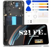 SRJTEK TFT - Pantalla LCD de repuesto para Samsung Galaxy S21 FE 5G SM-G990B, SM-G990B/DS, SM-G990U, digitalizador táctil, kit de piezas de reparación con marco (negro)