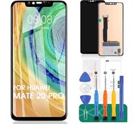 SRJTEK TFT para Huawei Mate 20 Pro Pantalla LCD de repuesto LYA-L09 LYA-L29 Kits táctiles sin marco (negro, pantalla no curva, sin huellas dactilares)
