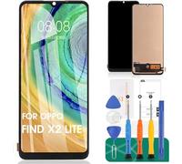 SRJTEK TFT para Oppo Find X2 Lite Pantalla LCD para Oppo Find X2 Lite Pantalla de repuesto CPH2005 Touch Digitizer Assembly Kits de reparación sin marco (negro, sin huellas dactilares)