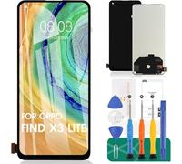 SRJTEK TFT para OPPO Find X3 Lite Pantalla LCD de repuesto para OPPO Reno5 5G LCD Display CPH2145 Touch Digitalizador Kit de reparación sin marco (sin reconocimiento de huellas dactilares, negro)