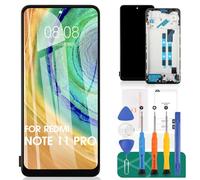 SRJTEK TFT para Xiaomi Redmi Note 11 Pro 4G/5G Pantalla LCD Reemplazo 2201116TG 21091116I Digitalizador táctil con marco (Negro, sin reconocimiento de huellas dactilares)