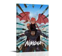 SRJUDR Póster de película vintage de Nimona con diseño animado de ciencia y fantasía, arte de pared e impresiones en lienzo, decoración de pared, 20 x 30 cm, estilo marco