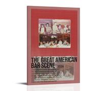 SRJUDR Zach Bryan The Great American Bar ScenePosters Art Pop Wall Art & Prints Lienzo Diseño Retrato Decoración de pared 60 x 90 cm, estilo marco