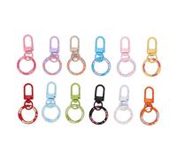 Srliya 12 Uds. Anillo Redondo con Cierre de Pinza de Langosta, Gancho Giratorio de Doble Apertura para Manualidades, Llaveros, Accesorios para Bolsos