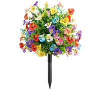 Srliya 2 Piezas de árbol de Bolas de Flores Artificiales de Pensamiento Topiario, Flores Falsas a Prueba de Intemperie, Plantas Topiarias con Estaca para el Suelo para Decoración de (21,65 Pulgadas)