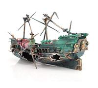 Srliya Adornos de Acuario 27 * 11 * 13 Conjunto de Decoraciones de Naufragio de Acuario Adornos de Tanque de Peces de de Resina para Ambientes de Acuario Accesorios de