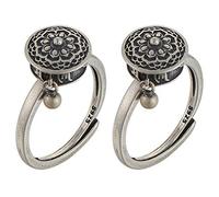 Srliya Anillos giratorios para mujer, rueda de oración budista, anillo de transferencia de mantra de seis caracteres, anillo ajustable con esmalte étnico de viento, anillo ajustable giratorio de