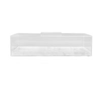 Srliya Bandeja Rectangular para Pastel con Tapa Acrílica de Grano de Mármol | Soporte Acrílico para Postres, Cubierta Transparente, Resistente Al Calor e Inodoro, para Almacenamiento de Pan y