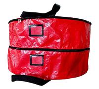 Srliya Bolsa de Almacenamiento de Coronas Navideñas de Doble Capa, Contenedor de Coronas de Gran Capacidad con Cremalleras Dobles y Asas para una Protección Segura, Material de PE, 76