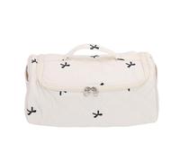 Srliya Bolsa de Viaje para Herramientas para el Cabello Caliente, Estuche de Almacenamiento Portátil de Gran Capacidad con Gancho Giratorio, para Secadores Shark Flexstyle y (Blanco lechoso con Lazo