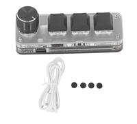 Srliya Botones de Mini 3 Botones con un Interruptor Azul y LED RGB, No Se Requieren Controladores, para Juegos, Oficina, Música, Medios de Comunicación, Control Industrial con 1