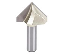 Srliya Broca Enrutadora de Ranura en V de 90 Grados, Vástago de 1/2, Diámetro de Corte de 1-1/2 Pulgadas, Profundidad de Corte de 1-11/64 Pulgadas para Carpintería, Plástico MDF,