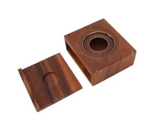 Srliya Calentador de Tetera Elegante Base de Calentador de Tetera de Nogal de Estilo Japonés para Entusiastas de la Hora del té 5.9x5.1x2.4in