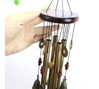 Srliya Campana de Madera de Metal, Campanas de Viento, Puerta Decorativa Rústica, Adorno para Balcón para el Hogar, Jardín, Campanas de Viento de Madera y Metal (G-19)