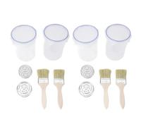 Srliya Container de Pintura Conjunto de 1000 Ml Atertight Transparent Paint Storage Cup con Pincel de Pelota de Mezcla para Volver a Pintar Pintura Sobrante
