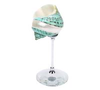 Srliya Copa de Vino de Concha, Copa Creativa Pulida Hecha a Mano para Bar de Fiesta de Boda, única de Bebidas de Cóctel para un Ambiente Romántico del Océano, 6,7 Pulgadas (Verde)