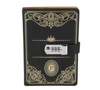 Srliya Cuaderno A5 con Cerradura de Combinación, Diario de Estilo Retro con Papel Suavizante, 300 Páginas, Ideal para Viajes de Oficina Escolar, Papel de Impresión Esmaltado, Negro