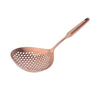 Srliya Cucharón Skimmer de Acero Inoxidable con Largo, Cuchara Coladora de Flujo Grande para Cocina, Resistencia a Altas Temperaturas, Fácil de Usar, Aplicable para Freír y Cocinar (Oro rosa)
