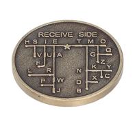Srliya CW Morse Code Training Coin Galvanized Copper Cifryption Language Monin para Amateur Radio Beginner 30x30x3mm
