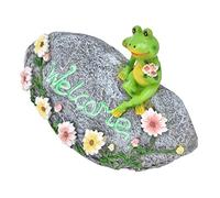 Srliya Escultura de Resina de Ranas Duraderas Bienvenido a Mi Jardín con Adornos de Animales Encantadores, Ideal para Decoración de Sala de Estar, Interior y Exterior