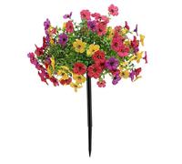 Srliya Estaca de Flor Violeta Artificial, Flores Violetas Falsas de Aspecto Realista con Estacas de Tierra Reforzadas para Decoración de Caminos de Césped, Patio y Jardín Al Aire