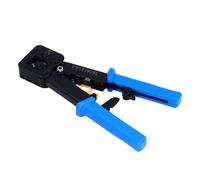 Srliya Herramienta de Engarzado RJ45 Engarzadora Ethernet de Paso CAT6 Duradera para Profesionales Óxido Negro de Acero para Ingenieros de Redes (Azul)