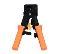 Srliya Herramienta de Engarzado RJ45 Engarzadora Ethernet de Paso CAT6 Duradera para Profesionales Óxido Negro de Acero para Ingenieros de Redes (Naranja)
