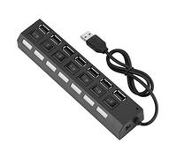 Srliya Hub USB de 7 Puertos, Transmisión Rápida de 450 Mbps, Interruptores Independientes, Protección de Nivel Múltiple para XP Vista/7/98/SE/2000/ME, Mac, Plug and Play, sin