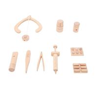 Srliya Juego de Juguetes de Médico de Madera, Juego de Médico para Niños, Kit de para Niños con Estetoscopio y Herramientas para en Edad Preescolar, Juegos de rol de 2