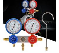 Srliya Juego de Manómetros de Diagnóstico de Refrigerante para Aire Acondicionado con Indicador de Presión Preciso para Refrigerante R134A/R12/R22/R134a/R404z/410a, para Pruebas, Carga y Evacuación