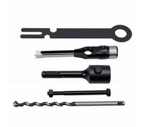 Srliya Kit de Brocas para Orificios Cuadrados, Vástago Redondo de 14 Mm, Mortajadora de Acero de Aleación SDS Plus para Carpintería, Creación de Juntas Precisas de Mortaja y Espiga