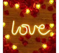 Srliya Lámpara Decorativa Romántica con Letrero de Neón LED Love para Propuesta de Confesión para Material de Primera Calidad (Funciona con pilas)
