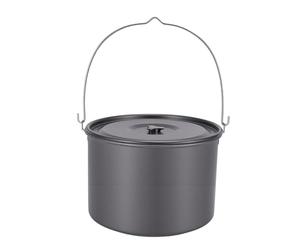 Srliya Olla de Sopa para Acampar, Utensilios de Cocina, Juego de Cocina Colgante Portátil Grande de 15L para Aventuras Al Aire de 8 a 10 Personas