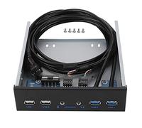 Srliya Panel Frontal USB3.0, Play Plug, 4.8 Gbps SuperSpeed, Interfaz USB de 19 Pin para WinXP con Cables de Tornillos