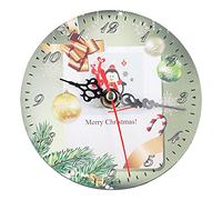 Srliya Reloj de Pared, Movimiento de Cuarzo Silencioso, Estilo Retro Europeo, Patrón Exquisito, de Navidad para Familiares o Amigos, Hecho de Tablero de Densidad, 4,7x4,7 Pulgadas