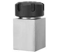 Srliya Soporte de Bloque de Pinza ER-25, Máquina de Grabado de Torno CNC Precisión de Orificio Pasante de Acero, Acero Duro con Color Plateado y Negro, para Configuraciones Rápidas,