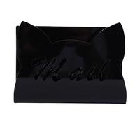 Srliya Soporte para Correo de Acrílico de Primera Calidad, Soporte Ligero para Sobres de Escritorio para el Hogar, Oficina, Escuela, Organizador de Cartas Transparente de 5,9x2,2x3,9 Pulgadas (Negro)