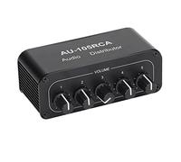 Srliya Switcher de Audio Bi Direccional Fidelidad de 5 Vías Splitter de Interruptor de Audio para Sala de Conferencias Multimedia