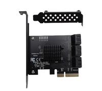 Srliya Tarjeta Controladora PCI-E 4X a 6 Puertos Serial ATA 3,0, Tarjeta Adaptadora HDD SSD, de Expansión de 6Gbps